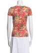Sézane Floral Print Square Neckline Top