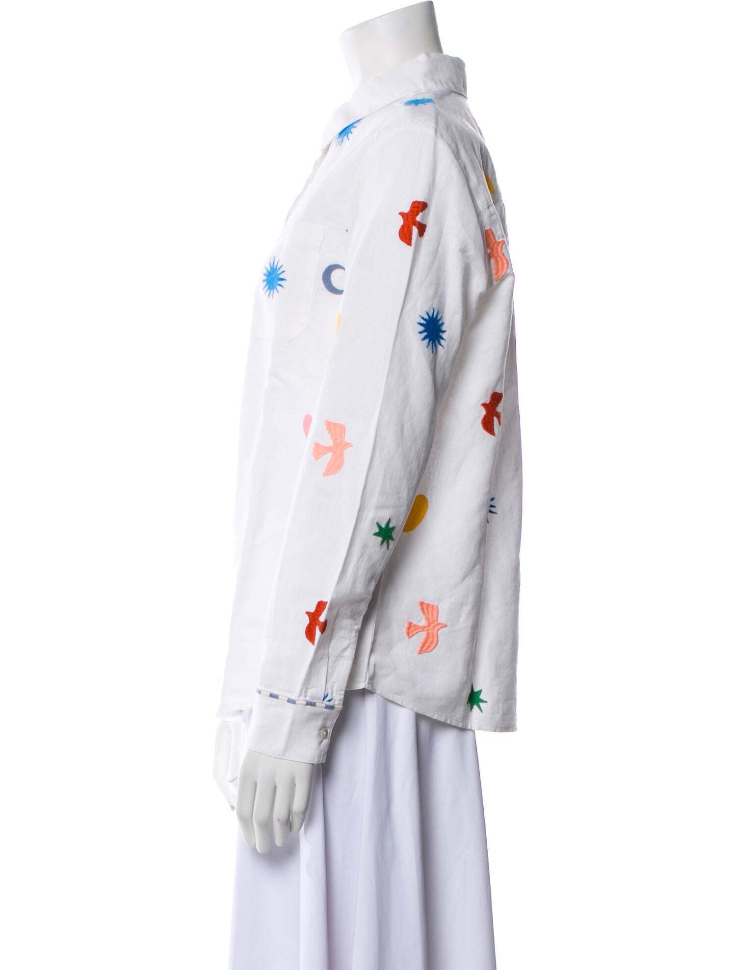 Sézane Printed Long Sleeve Button-Up Top w/ Tags