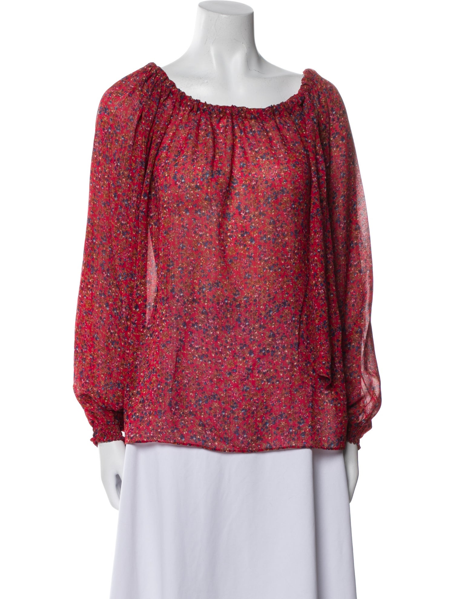 Sézane Floral Print Bateau Neckline Blouse w/ Tags