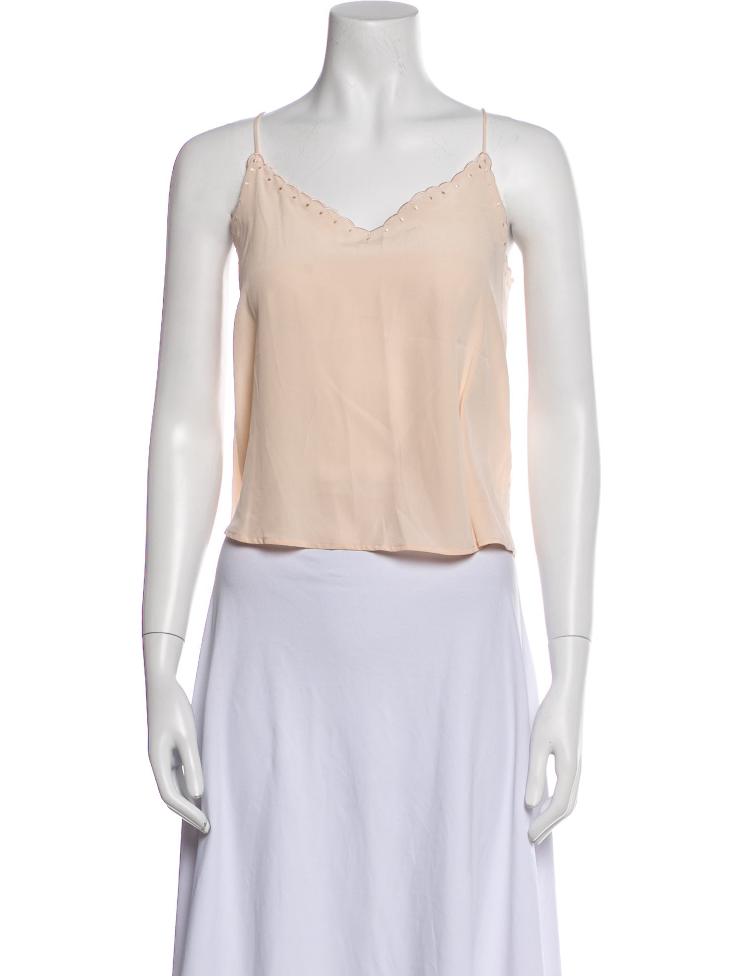 Sézane Silk V-Neck Crop Top