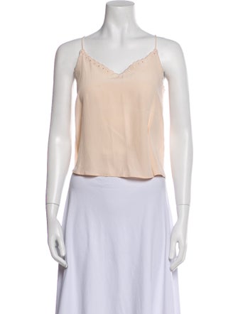 Sézane Silk V-Neck Crop Top