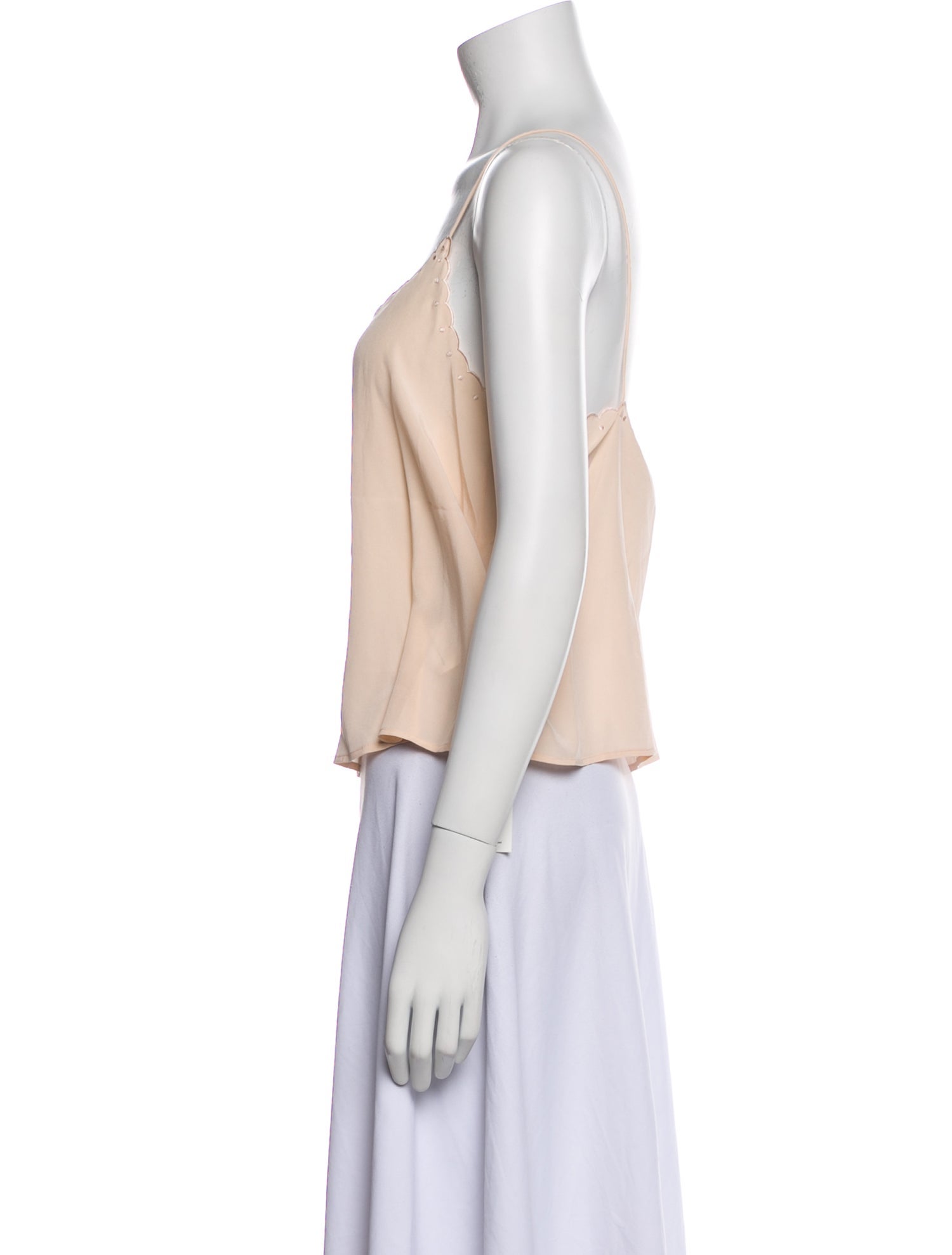 Sézane Silk V-Neck Crop Top