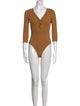Sézane V-Neck Three-Quarter Sleeve Bodysuit