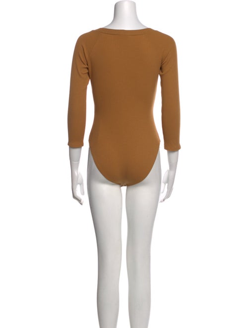 Sézane V-Neck Three-Quarter Sleeve Bodysuit