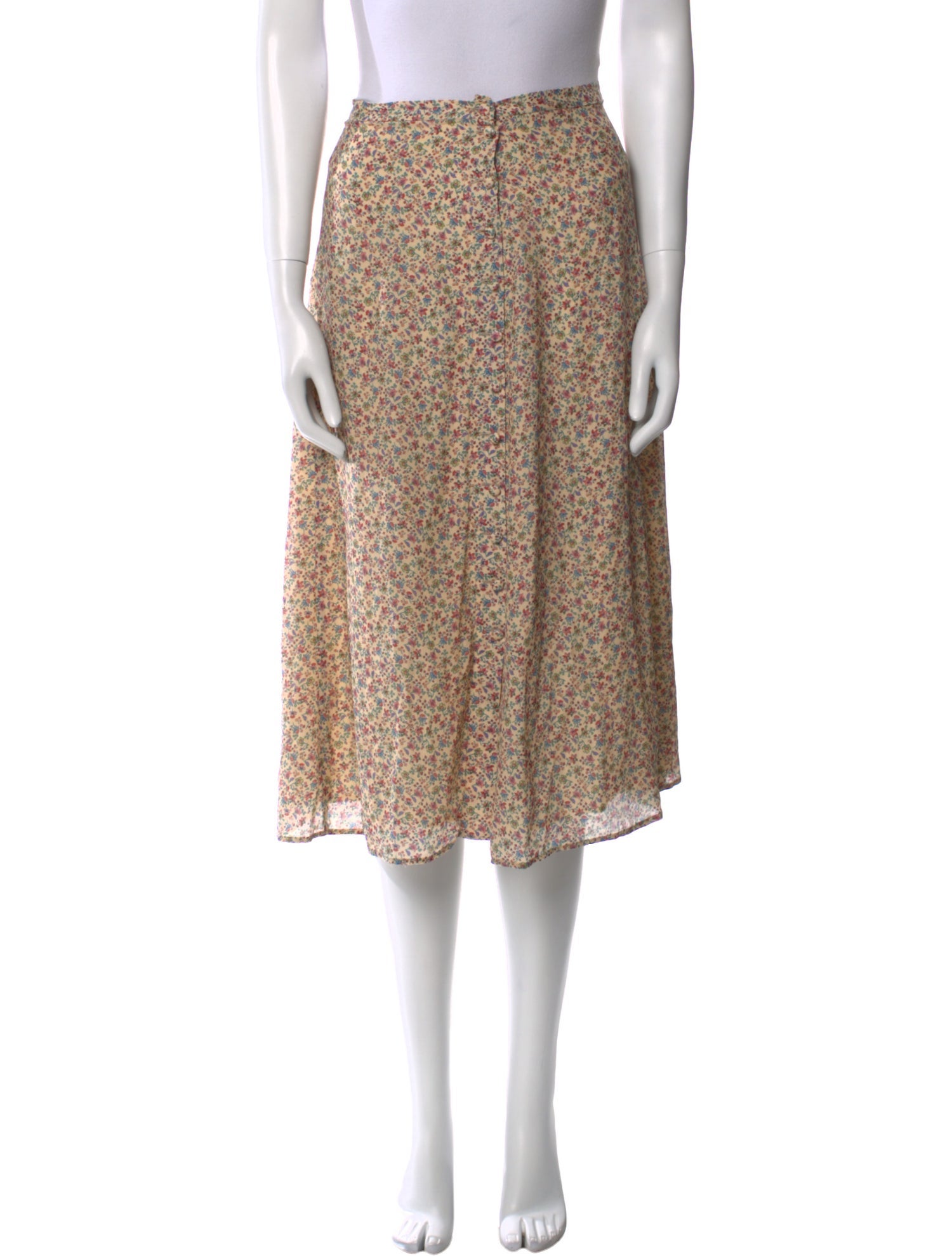 Sézane Silk Midi Length Skirt