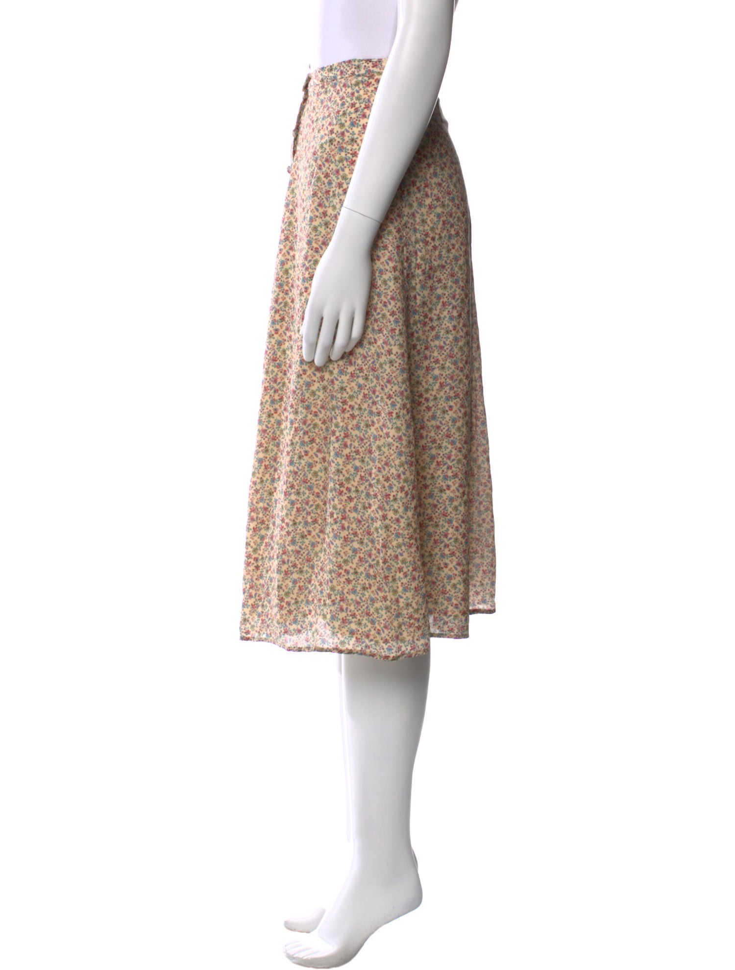 Sézane Silk Midi Length Skirt