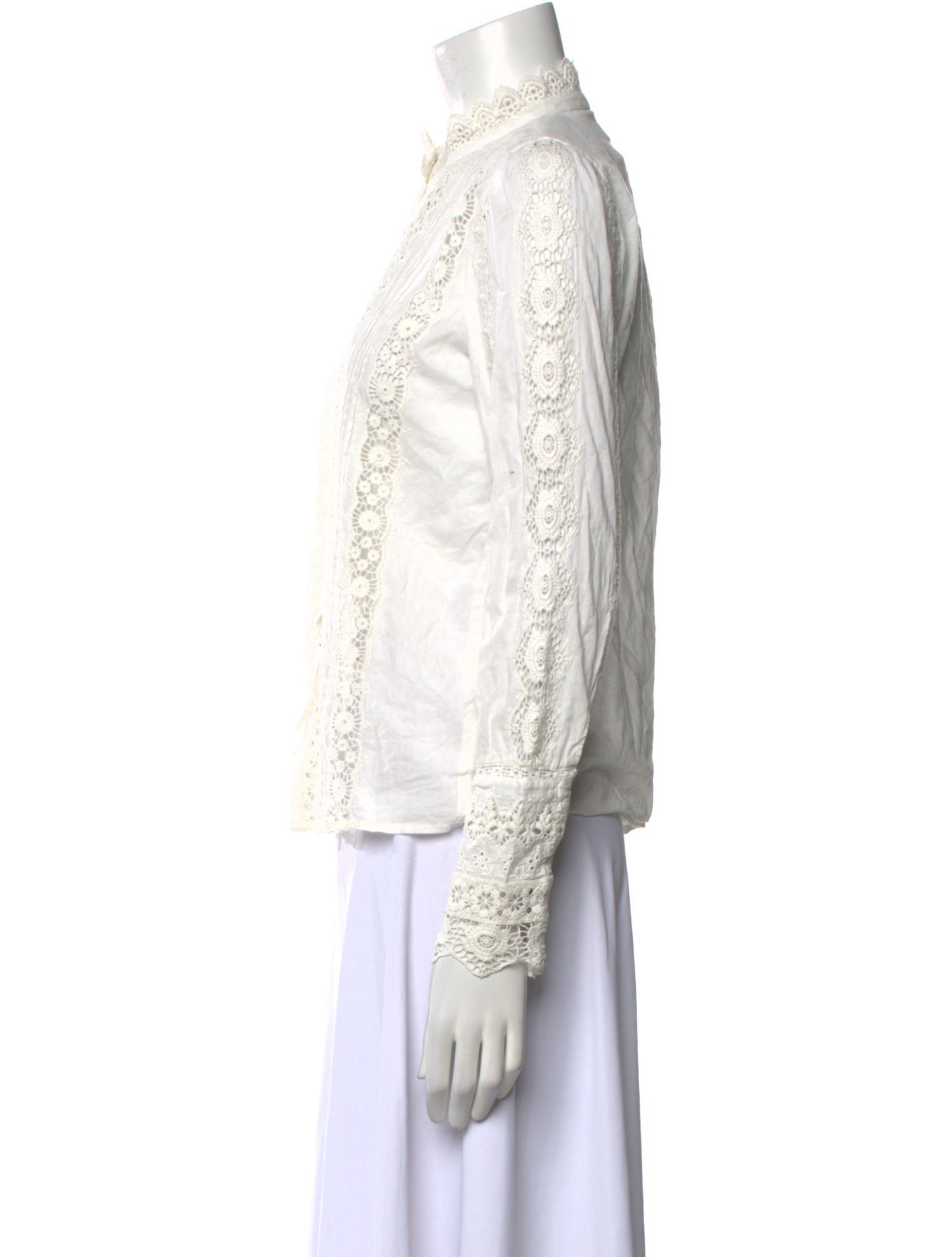 Sézane Mock Neck Long Sleeve Blouse