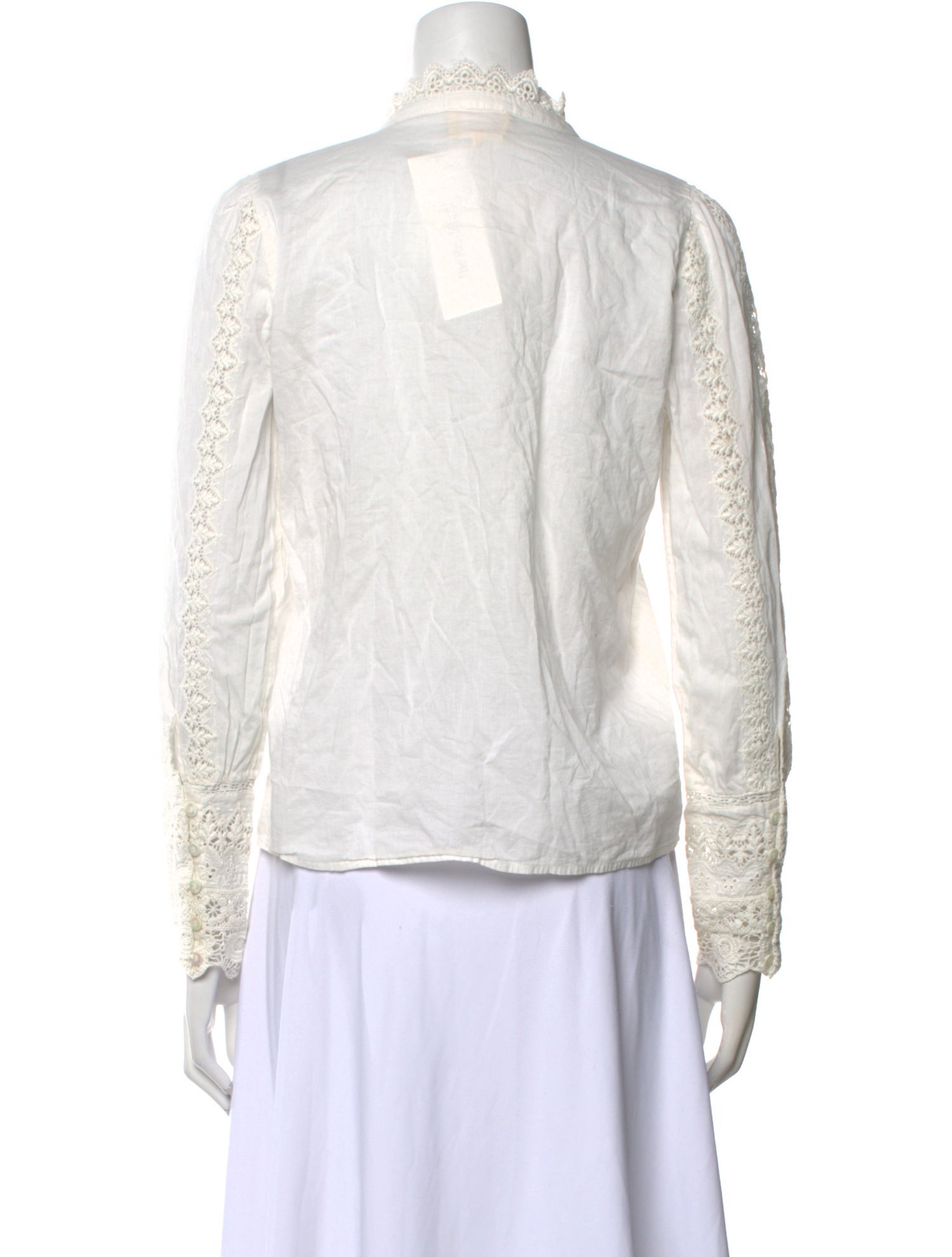 Sézane Mock Neck Long Sleeve Blouse