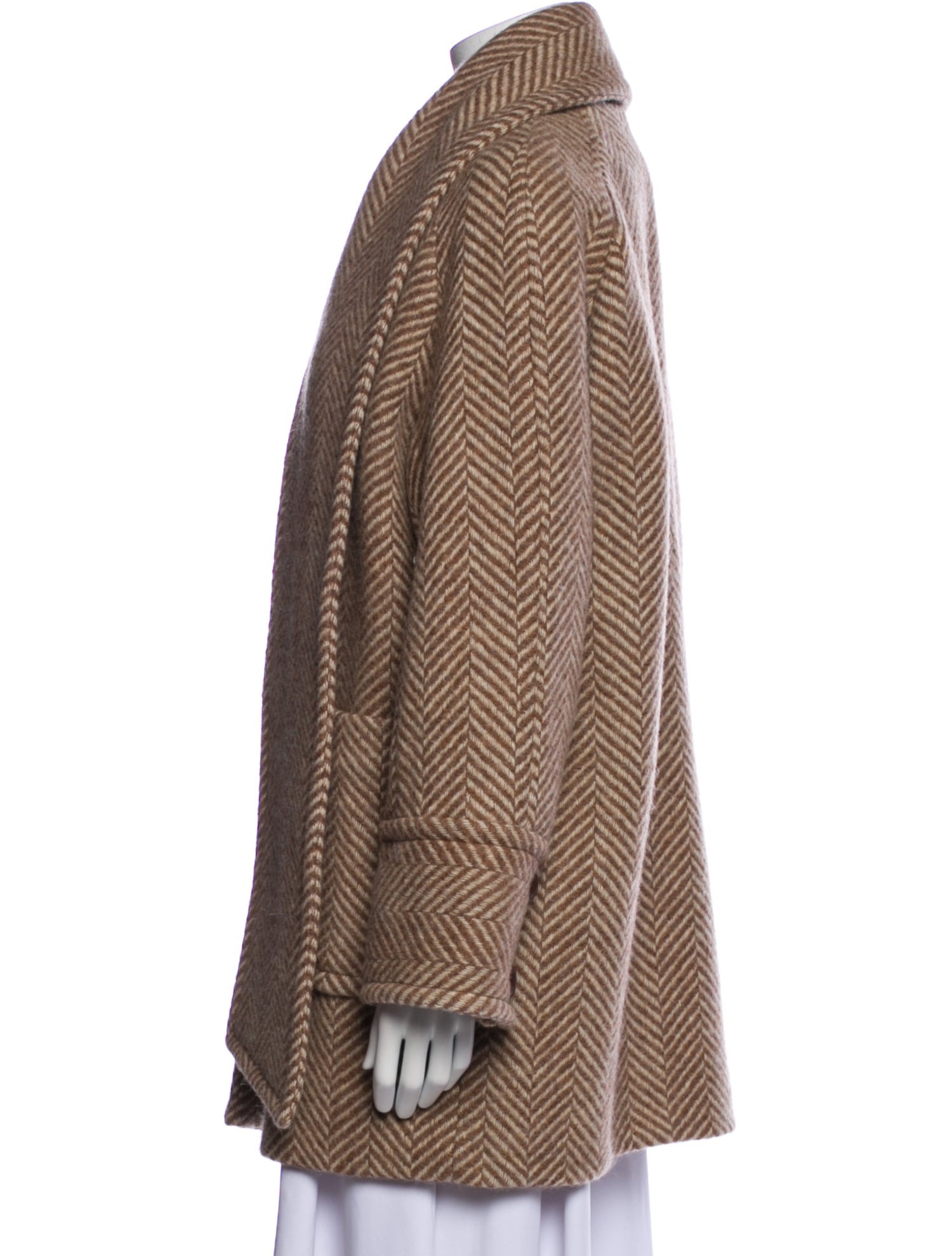 Sézane Virgin Wool Striped Coat