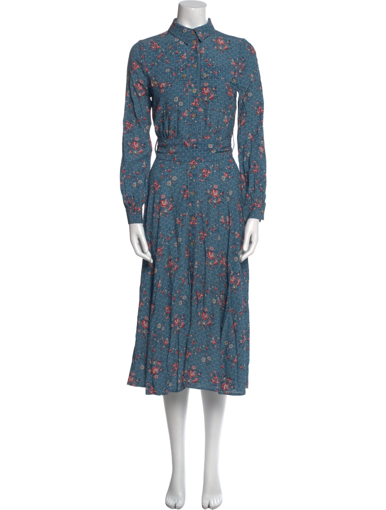 Sézane Floral Print Midi Length Dress w/ Tags