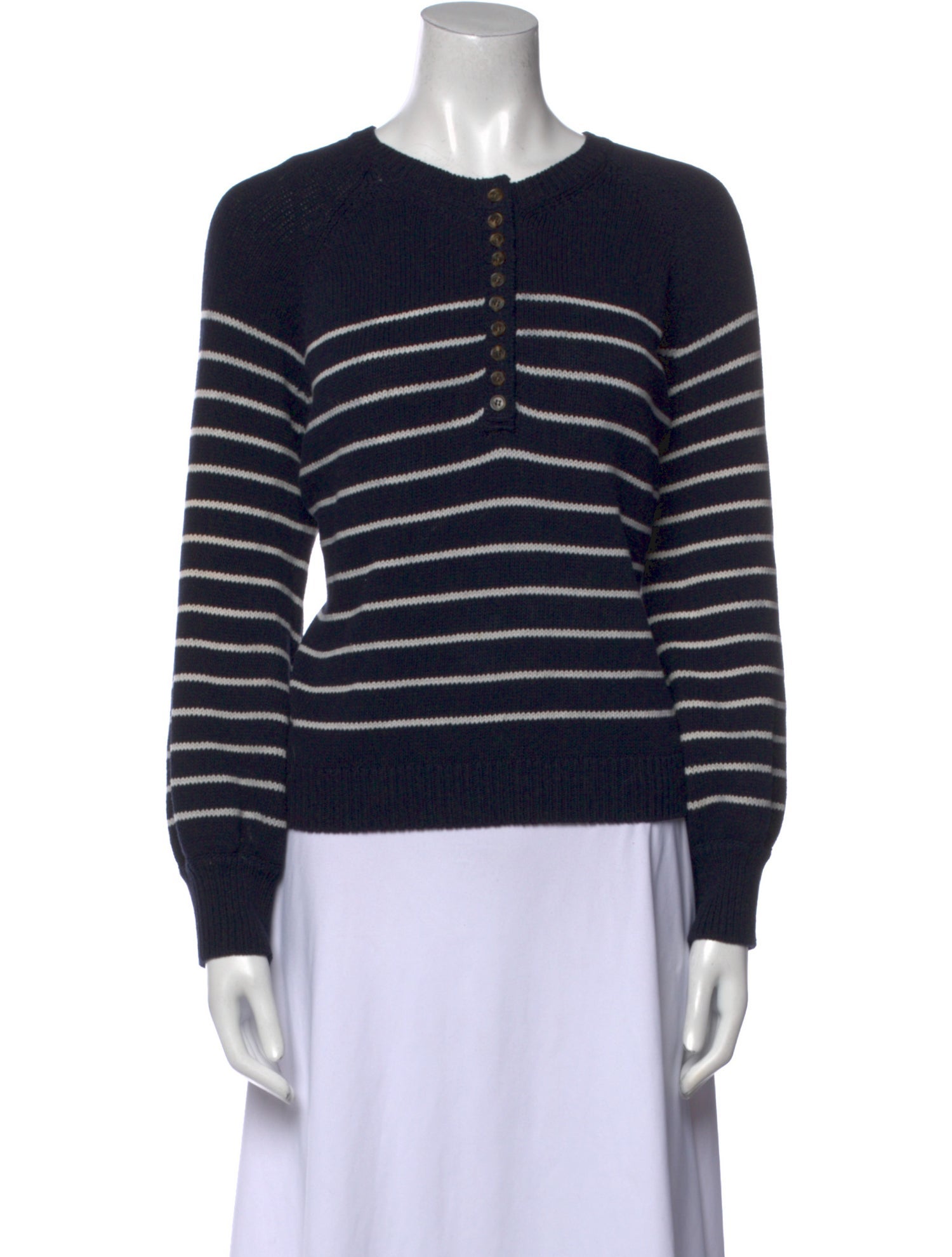 Sézane Striped Crew Neck Sweater
