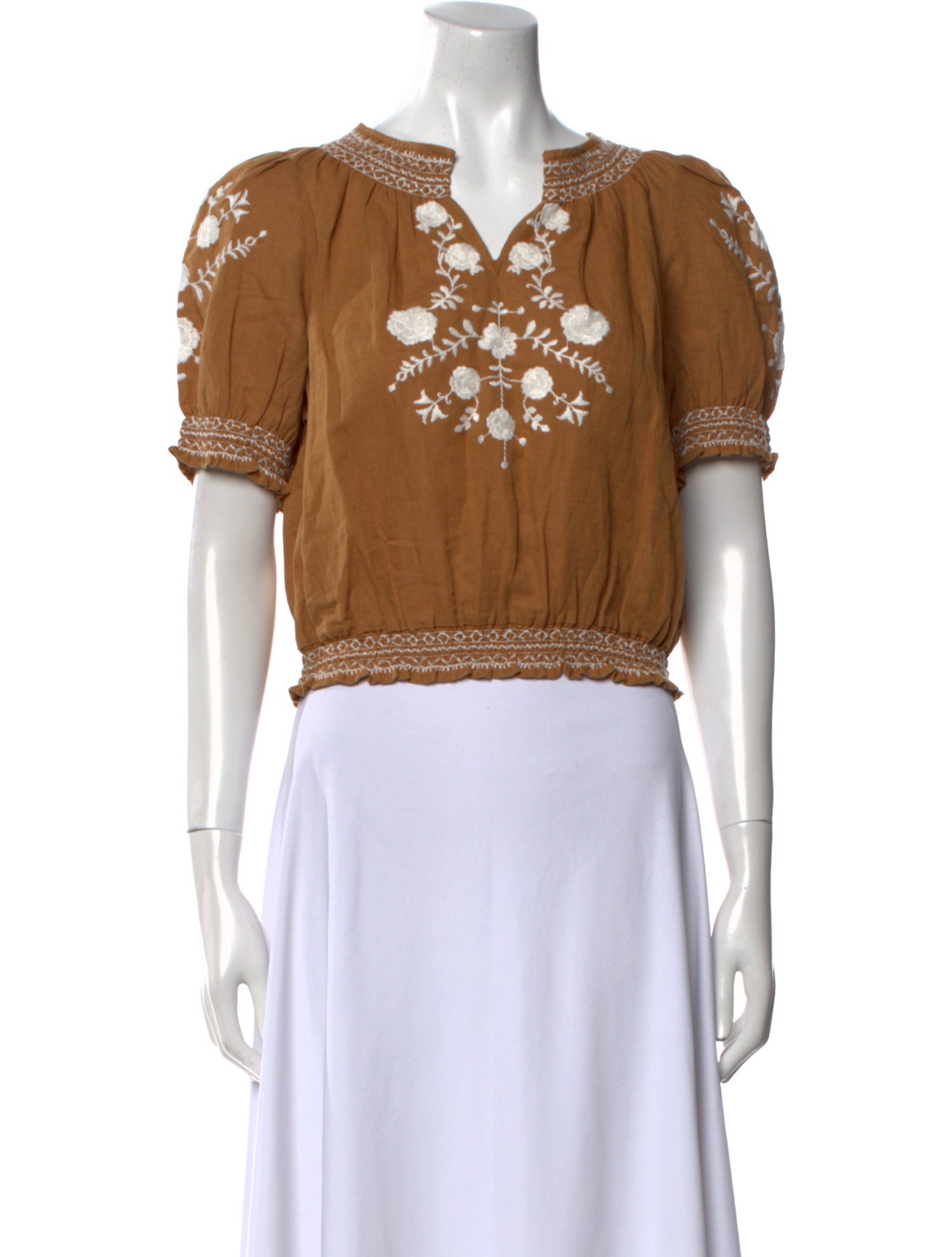 Sézane V-Neck Short Sleeve Crop Top w/ Tags