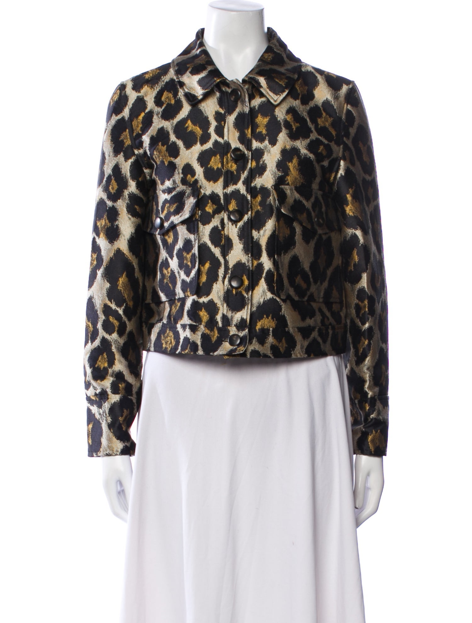 Sézane Animal Print Denim Jacket w/ Tags