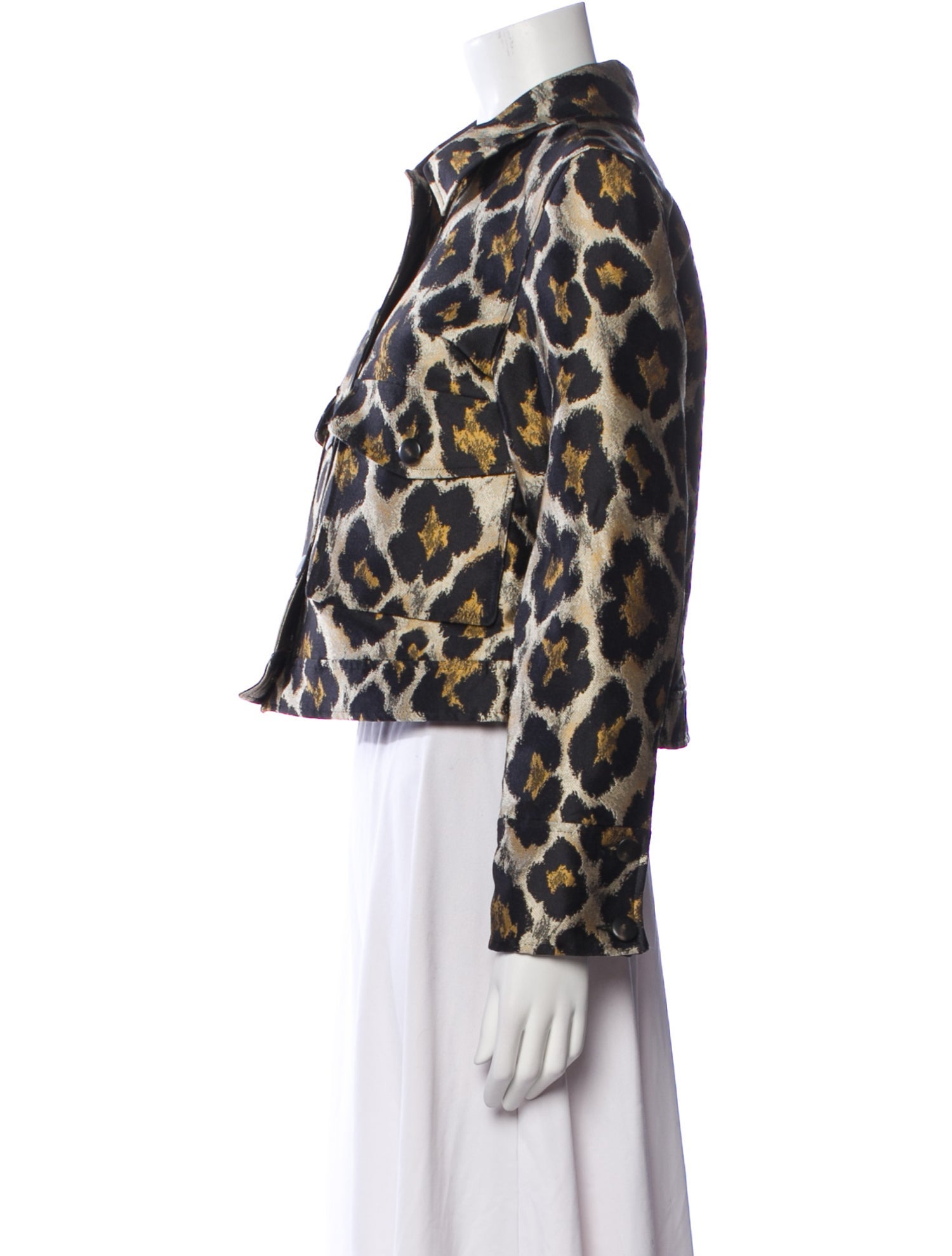 Sézane Animal Print Denim Jacket w/ Tags