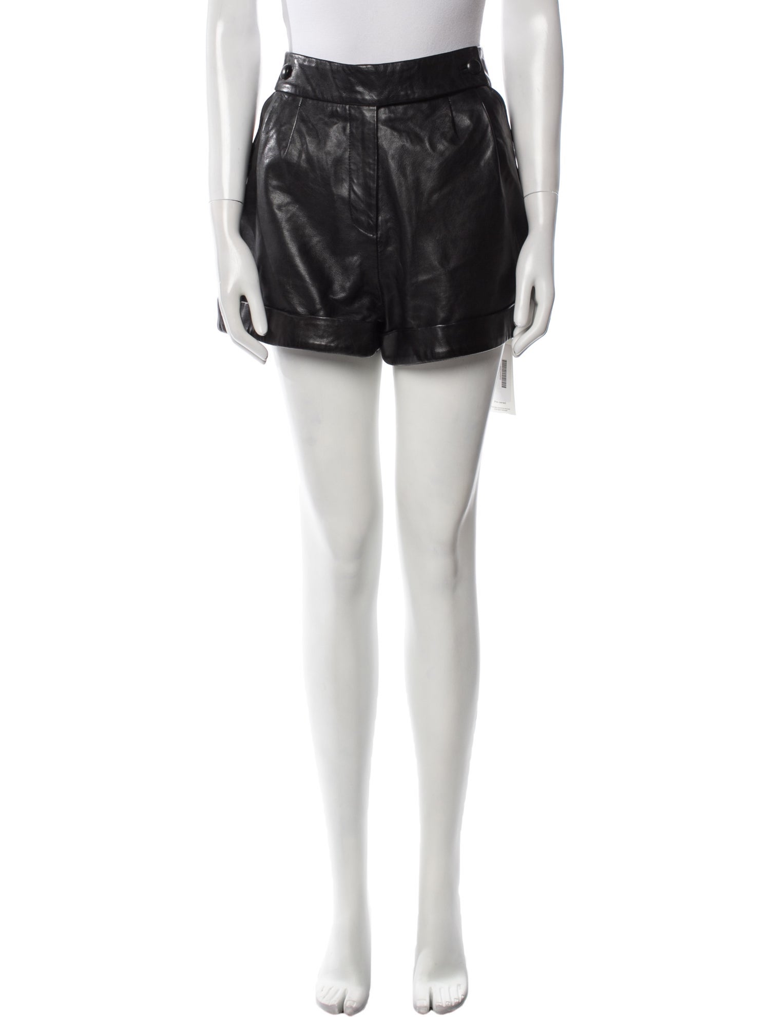 Sézane Lamb Leather Mini Shorts