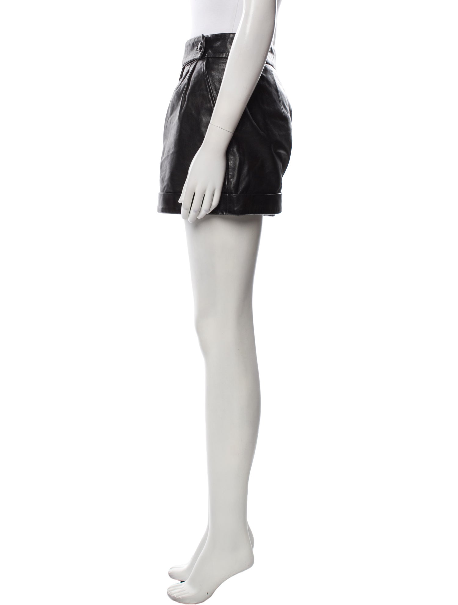 Sézane Lamb Leather Mini Shorts