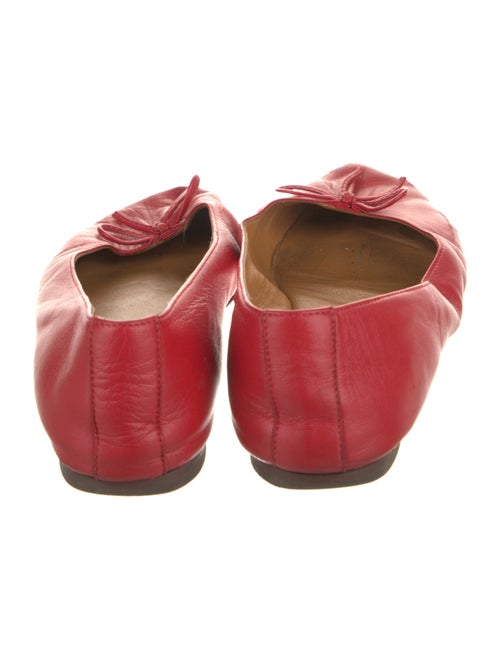 Sézane Leather Bow Accents Ballet Flats
