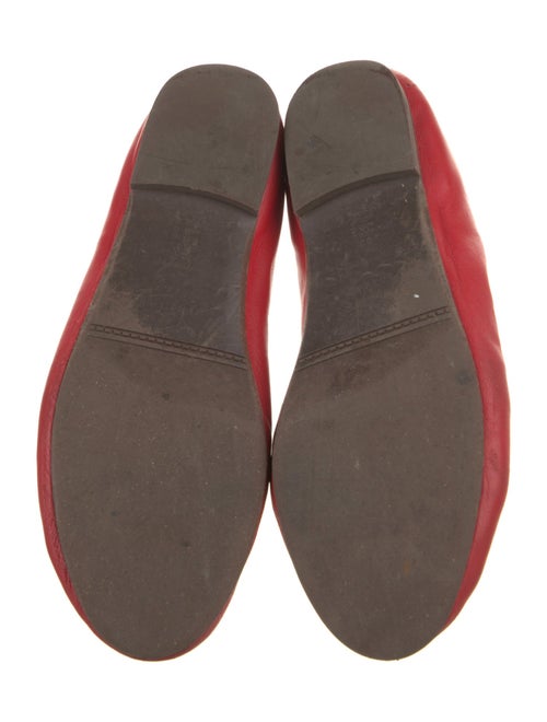 Sézane Leather Bow Accents Ballet Flats