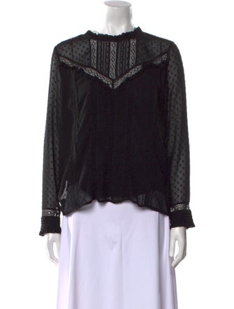 Sézane Mock Neck Long Sleeve Blouse