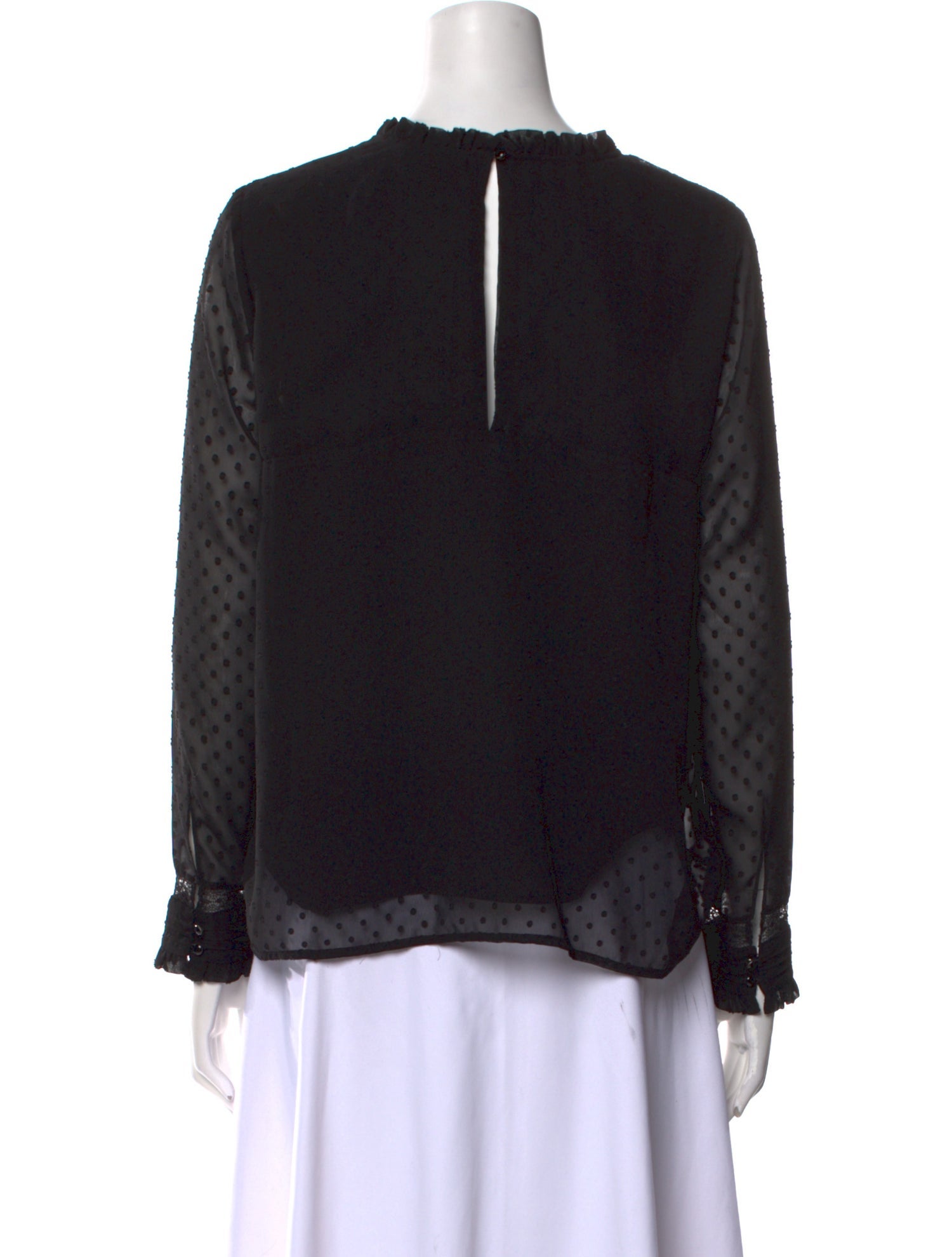 Sézane Mock Neck Long Sleeve Blouse