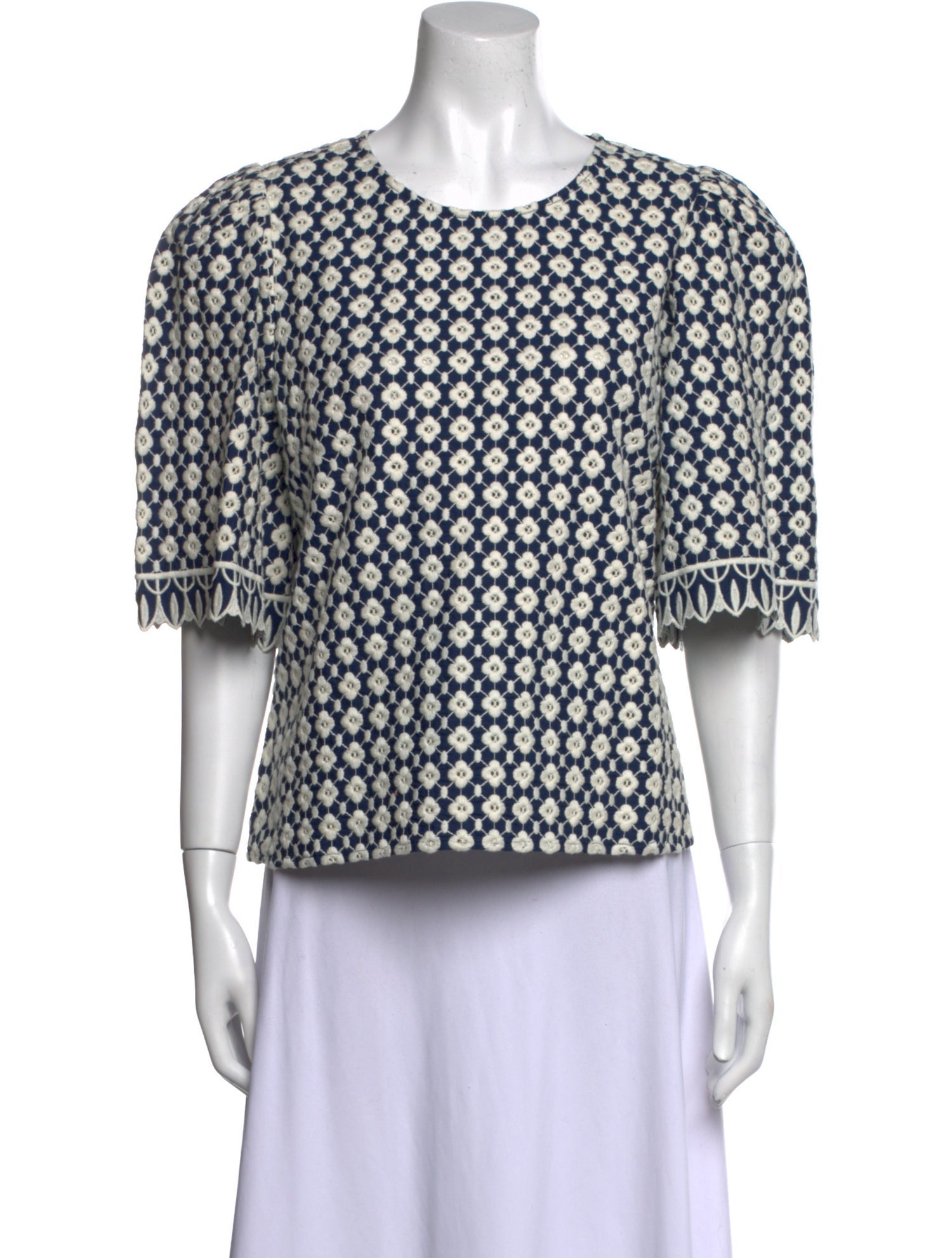 Sézane Printed Crew Neck Top w/ Tags