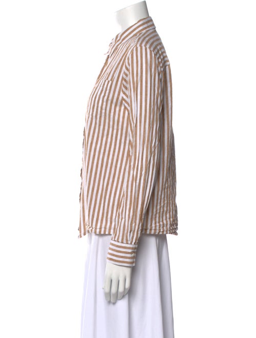Sézane Striped Long Sleeve Button-Up Top