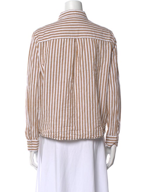 Sézane Striped Long Sleeve Button-Up Top