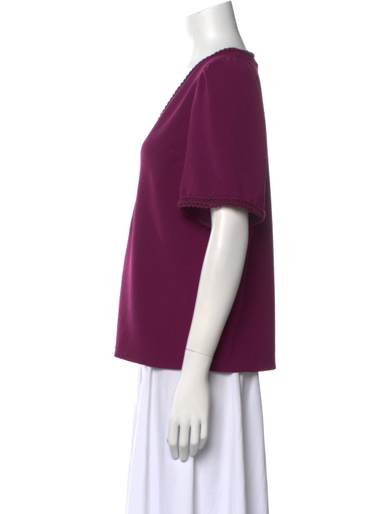 Sézane V-Neck Short Sleeve Blouse