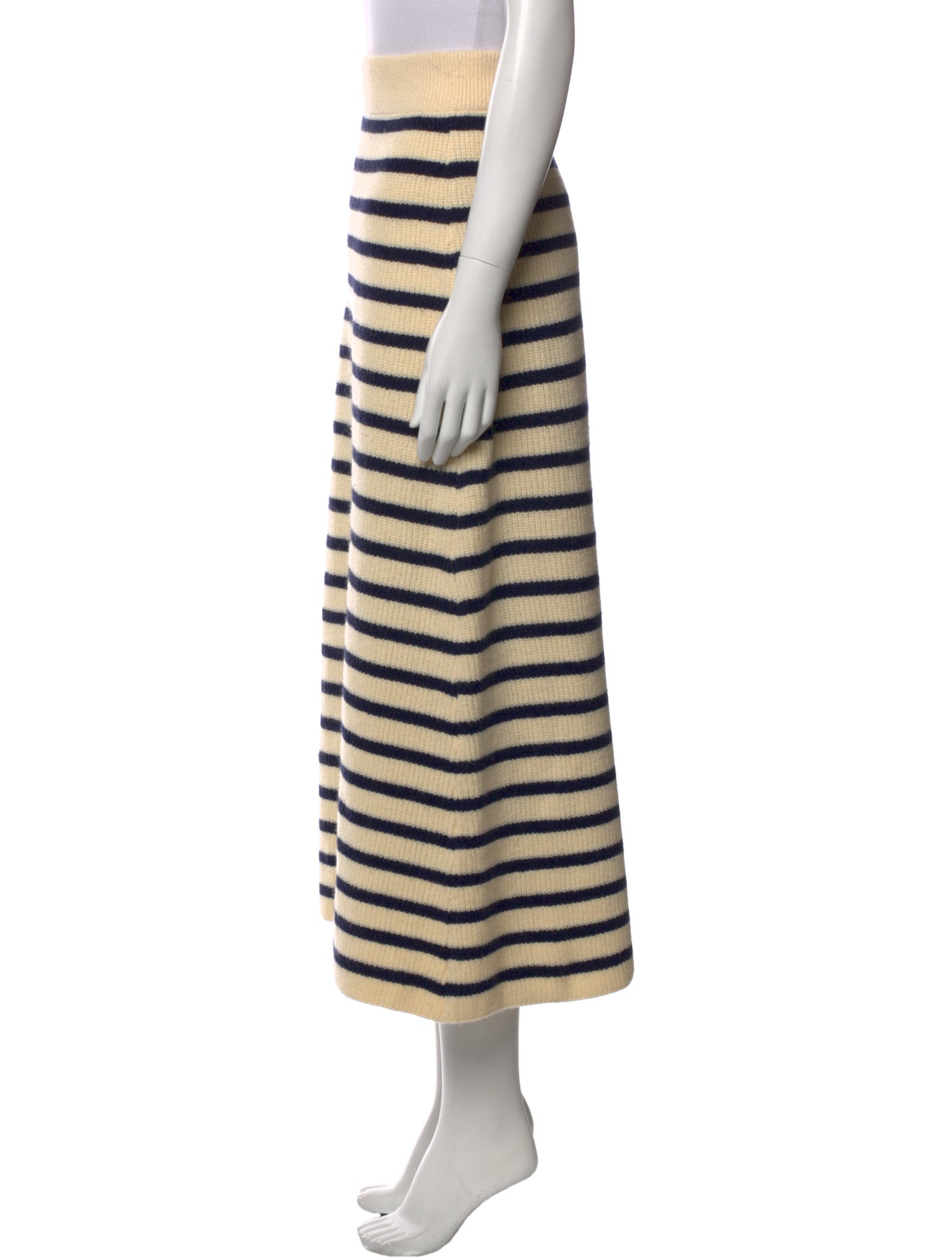 Sézane Striped Midi Length Skirt