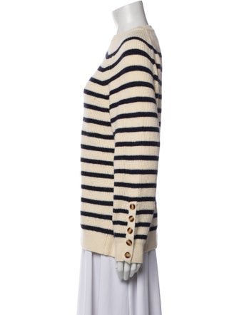 Sézane Striped Crew Neck Sweater