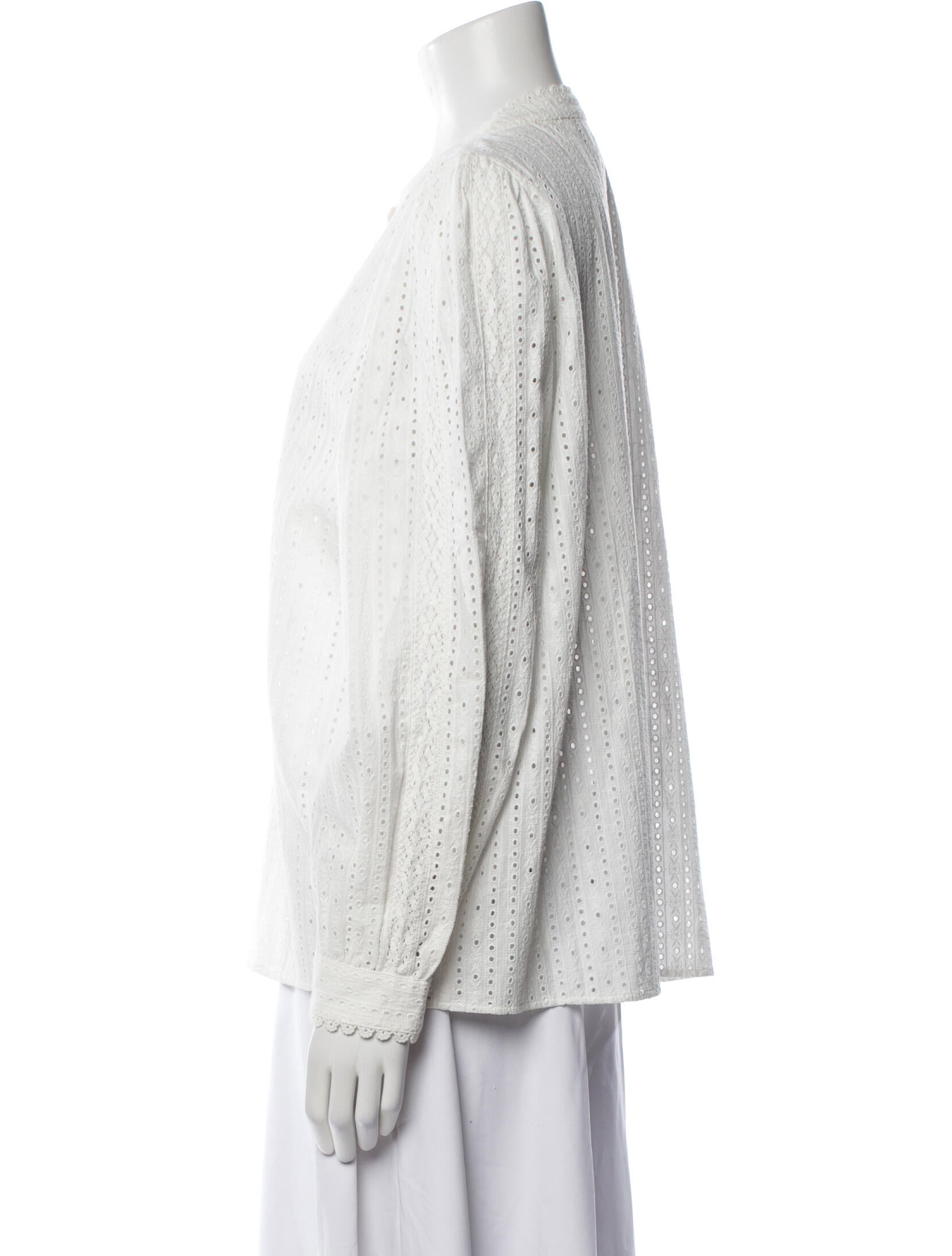 Sézane Mock Neck Long Sleeve Blouse