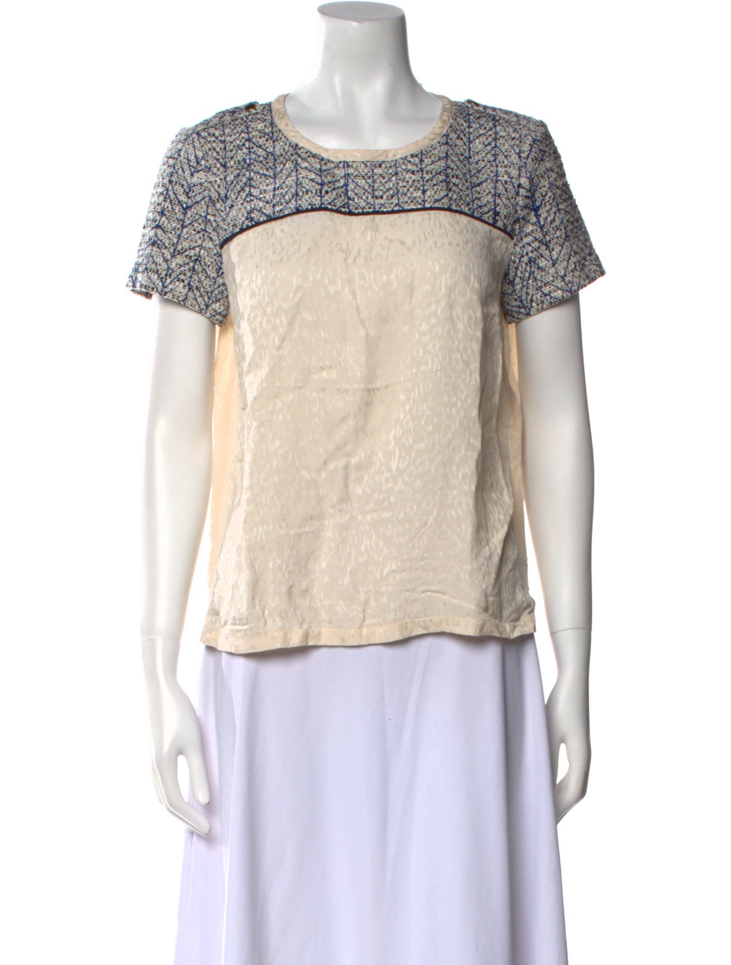 Sézane Printed Scoop Neck Top