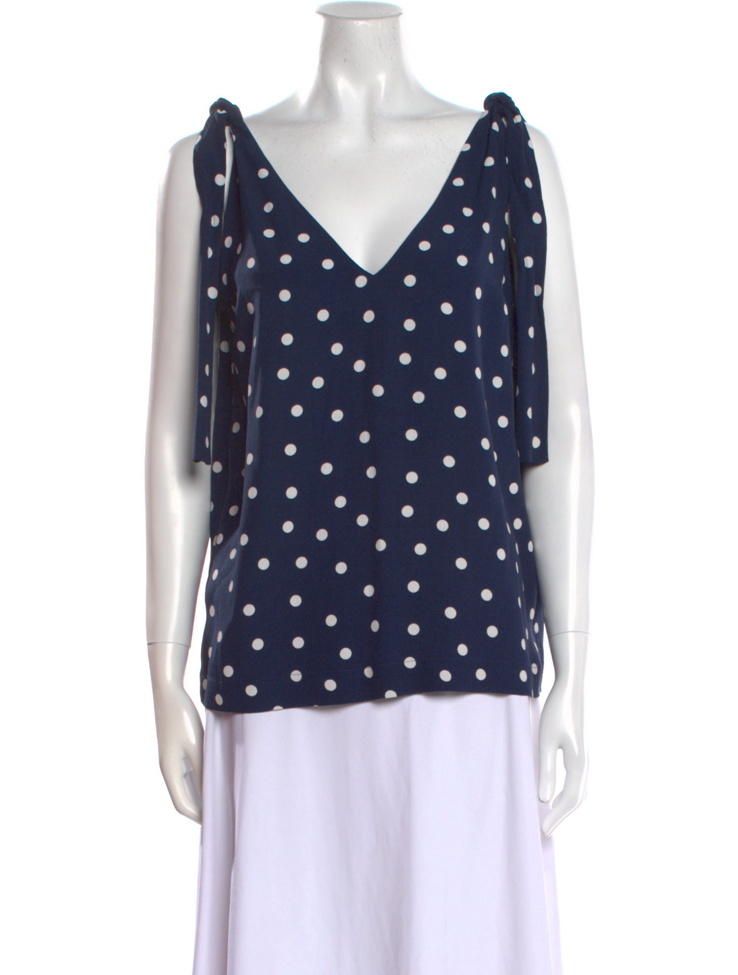 Sézane Polka Dot Print V-Neck Blouse
