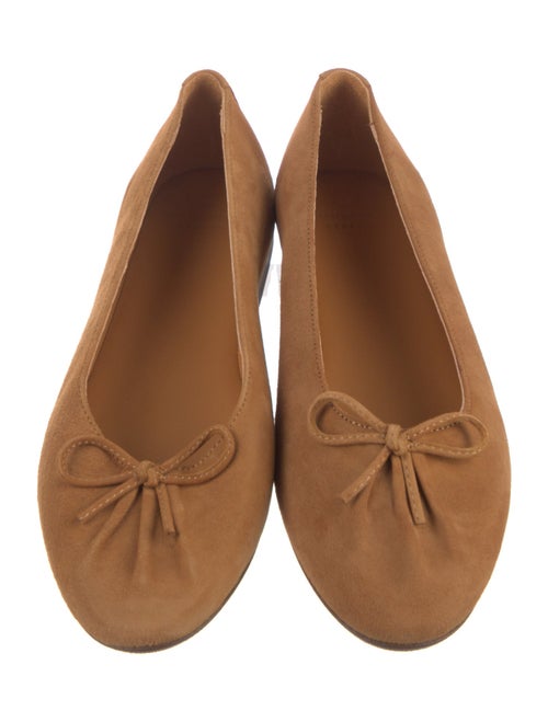 Sézane Suede Bow Accents Ballet Flats