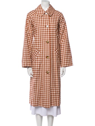 Sézane Plaid Print Trench Coat