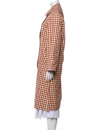Sézane Plaid Print Trench Coat