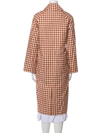Sézane Plaid Print Trench Coat