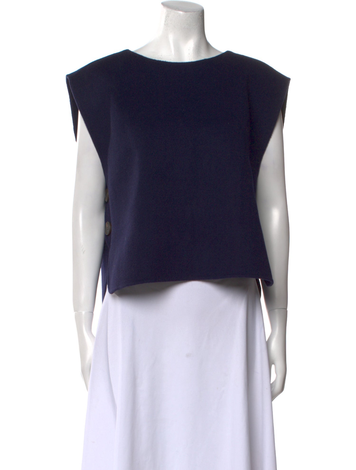 Sézane Wool Bateau Neckline Crop Top