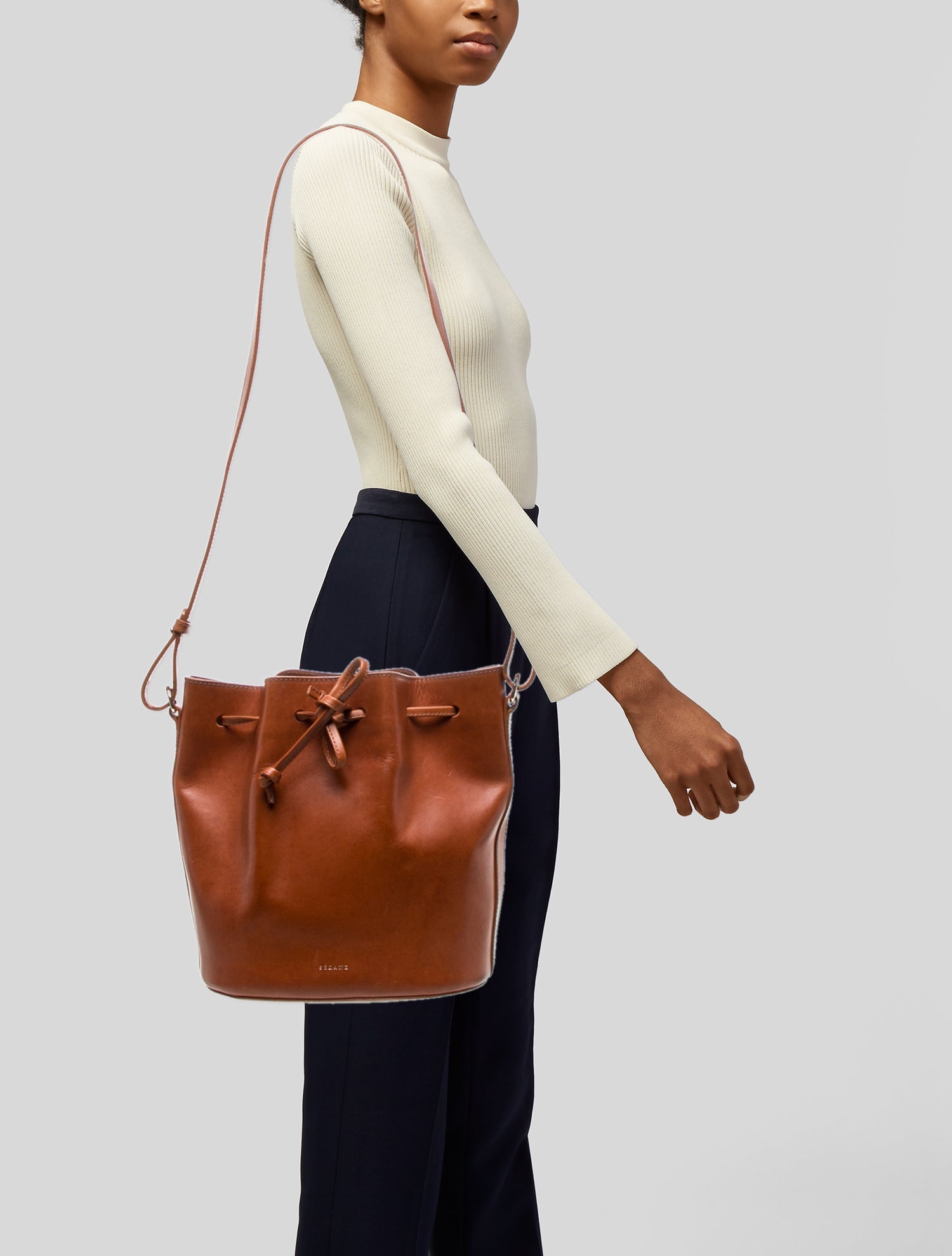 Sézane Leather Bucket Bag