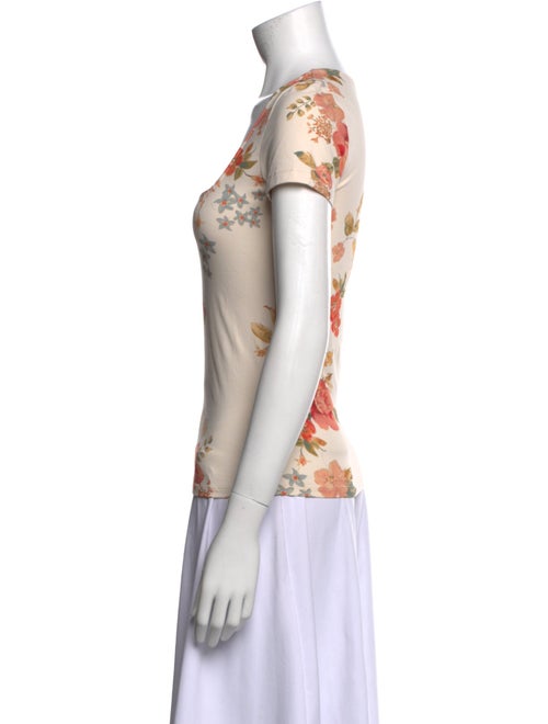 Sézane Floral Print Square Neckline T-Shirt