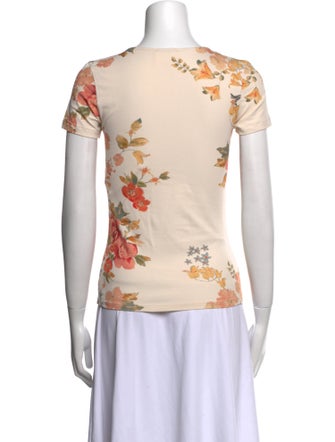 Sézane Floral Print Square Neckline T-Shirt