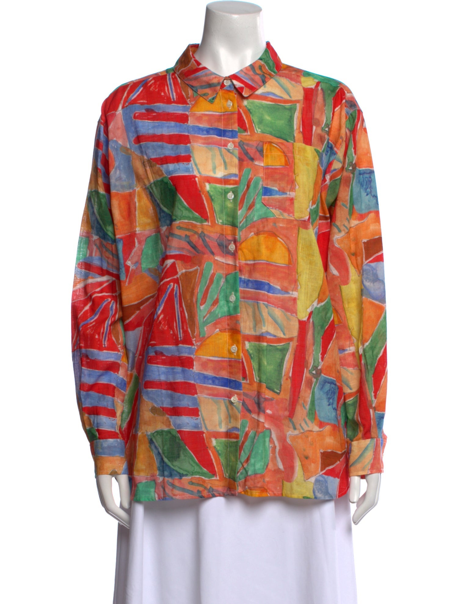 Sézane Printed Long Sleeve Button-Up Top w/ Tags