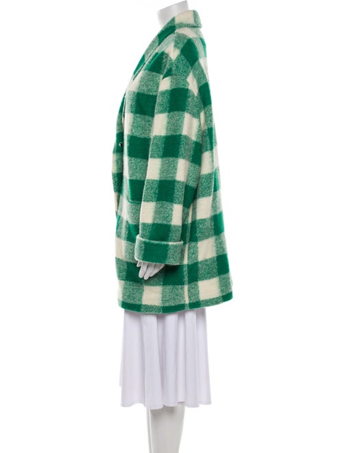 Sézane Wool Plaid Print Peacoat