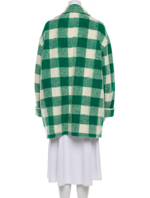 Sézane Wool Plaid Print Peacoat