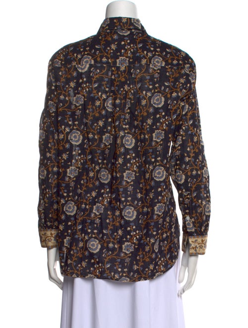 Sézane Floral Print Mock Neck Blouse