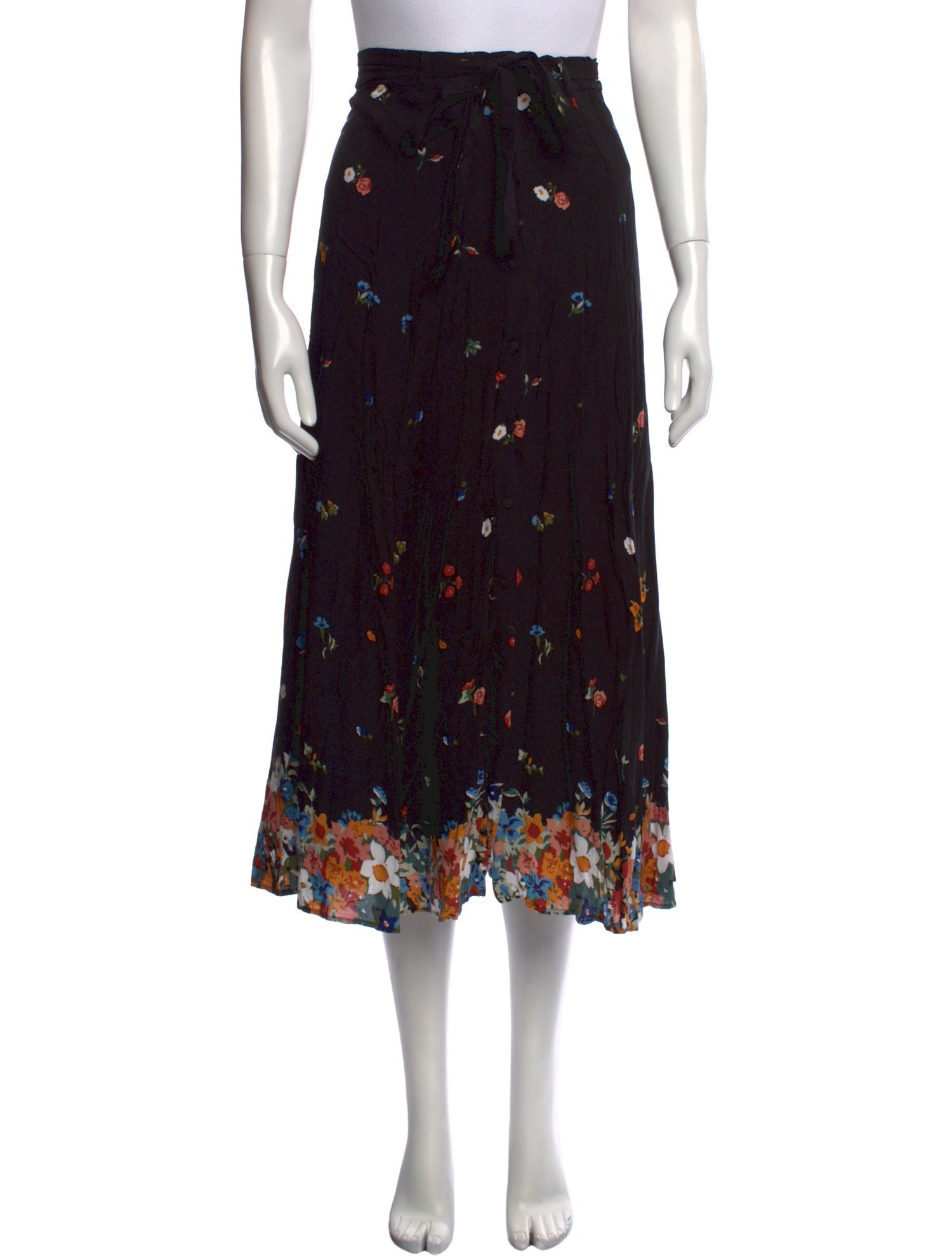 Sézane Floral Print Midi Length Skirt