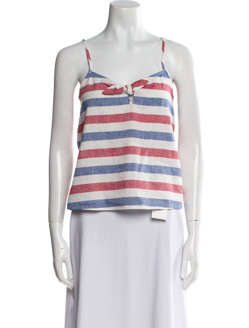 Sézane Striped Square Neckline Crop Top