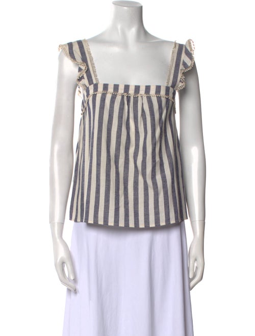 Sézane Striped Square Neckline Top