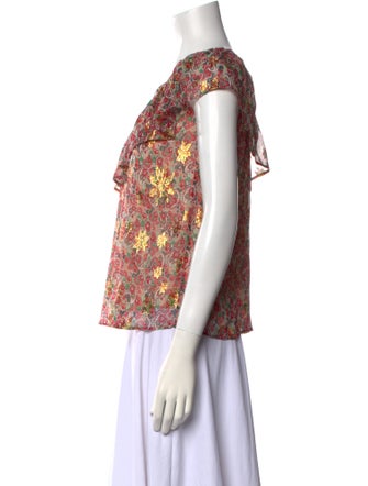 Sézane Silk Floral Print Blouse