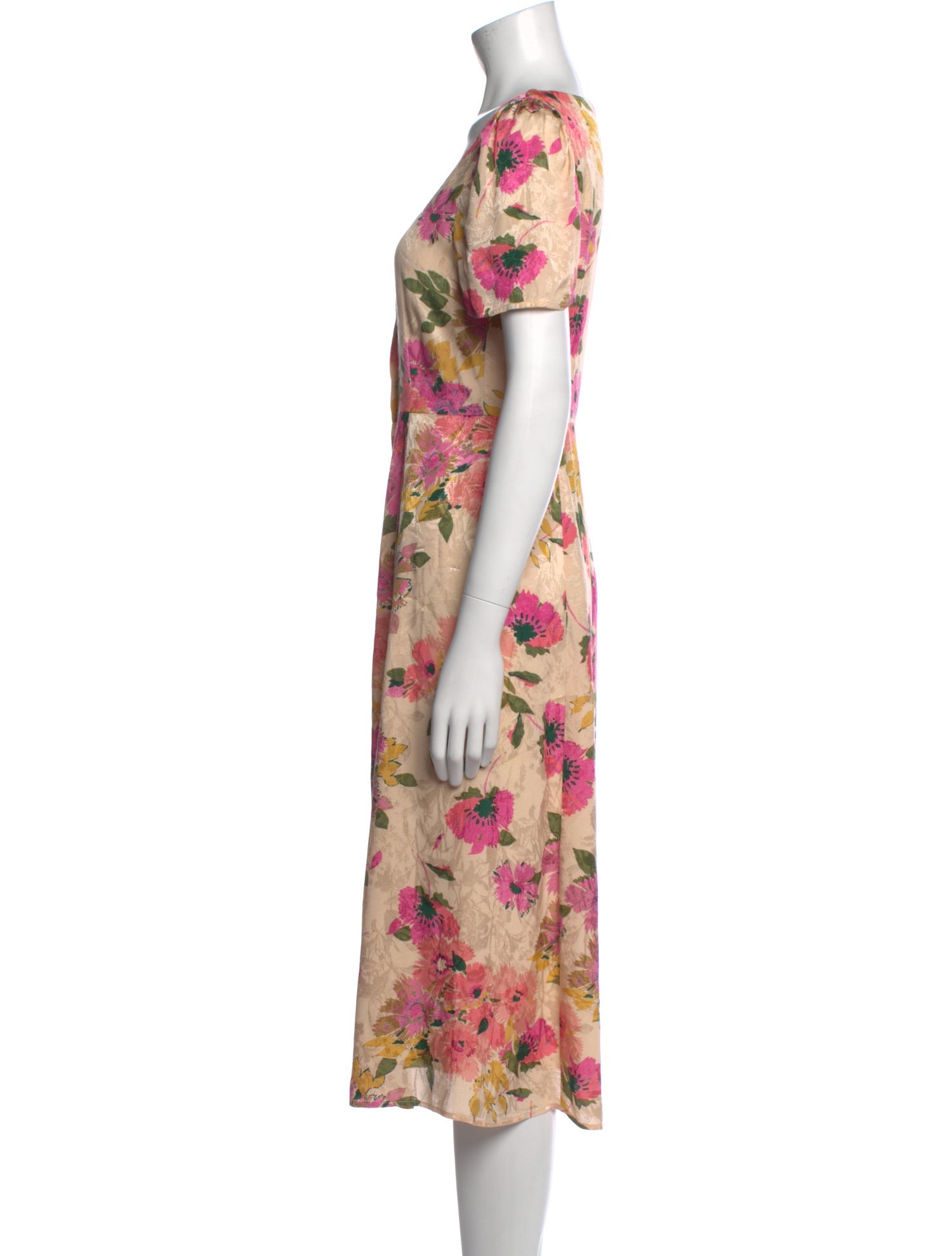 Sézane Floral Print Midi Length Dress